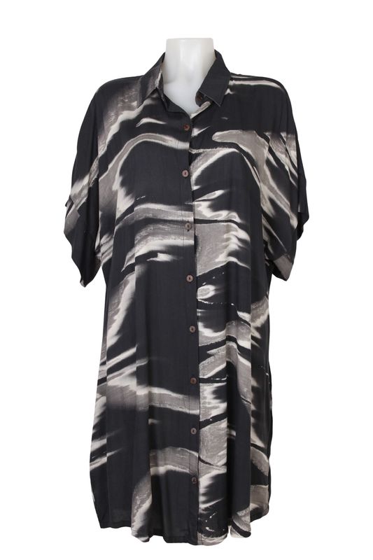 Tika Dress 0406 black abstract BS6-717