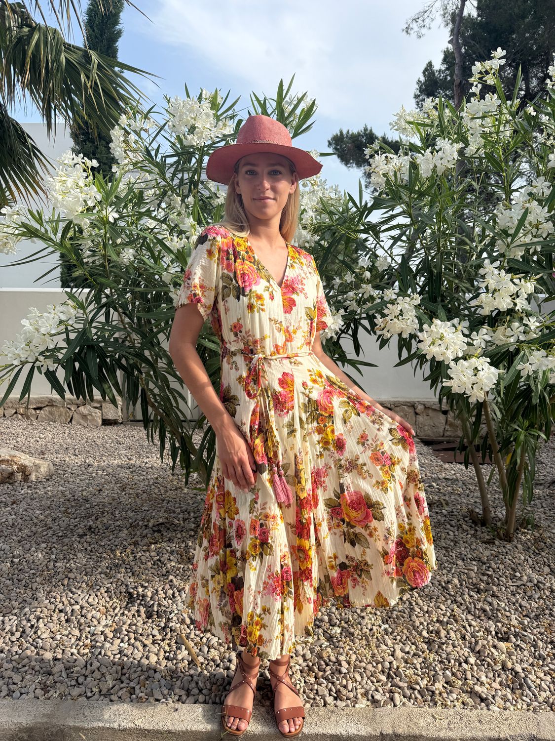 Goddess Dress Cotton Voile S159 retro rose BS6-543