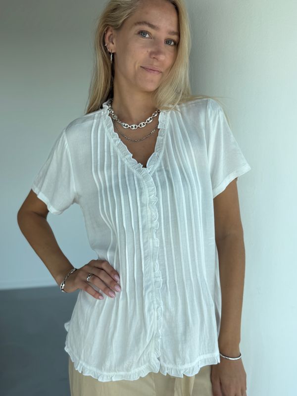 Pinntuck Bl Rayon Jacquard 0012 off-white BS6-679