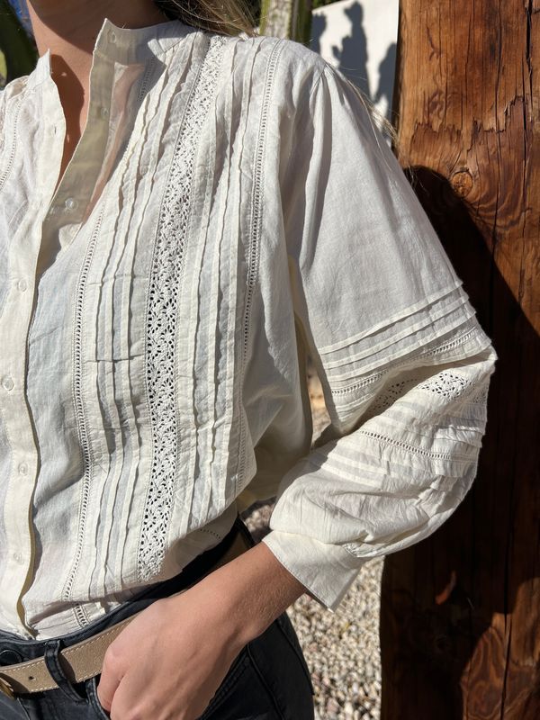 Laila Blouse 0016 cream BW4-547