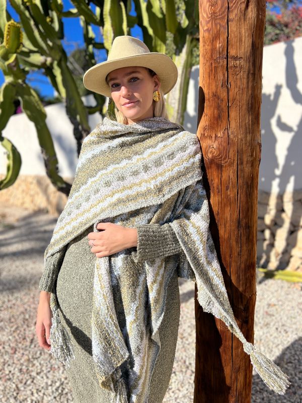 Oslo Poncho Jacquard 0227 combo natural BW4-841