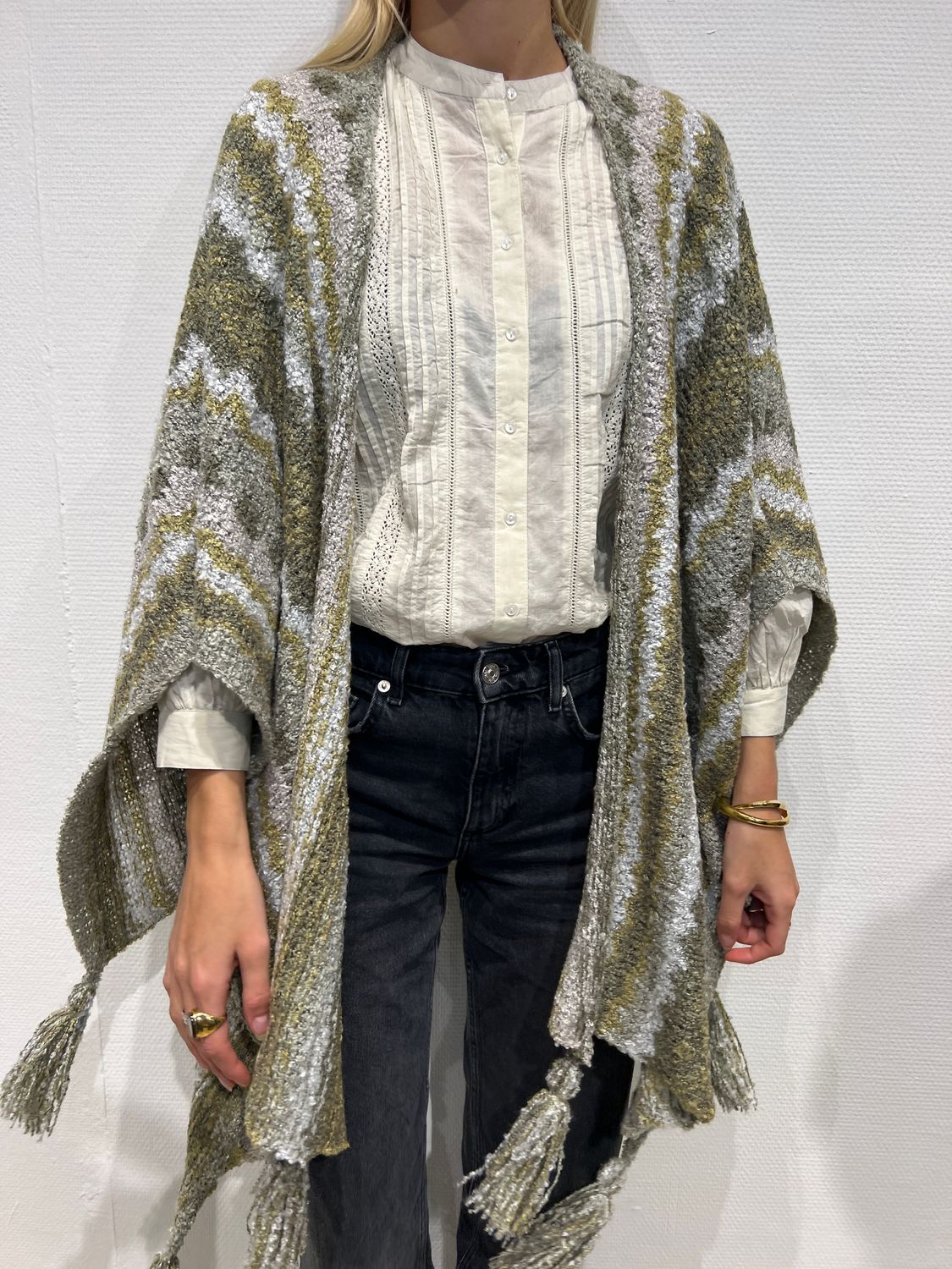 Oslo Poncho Jacquard 0227 combo natural BW4-841