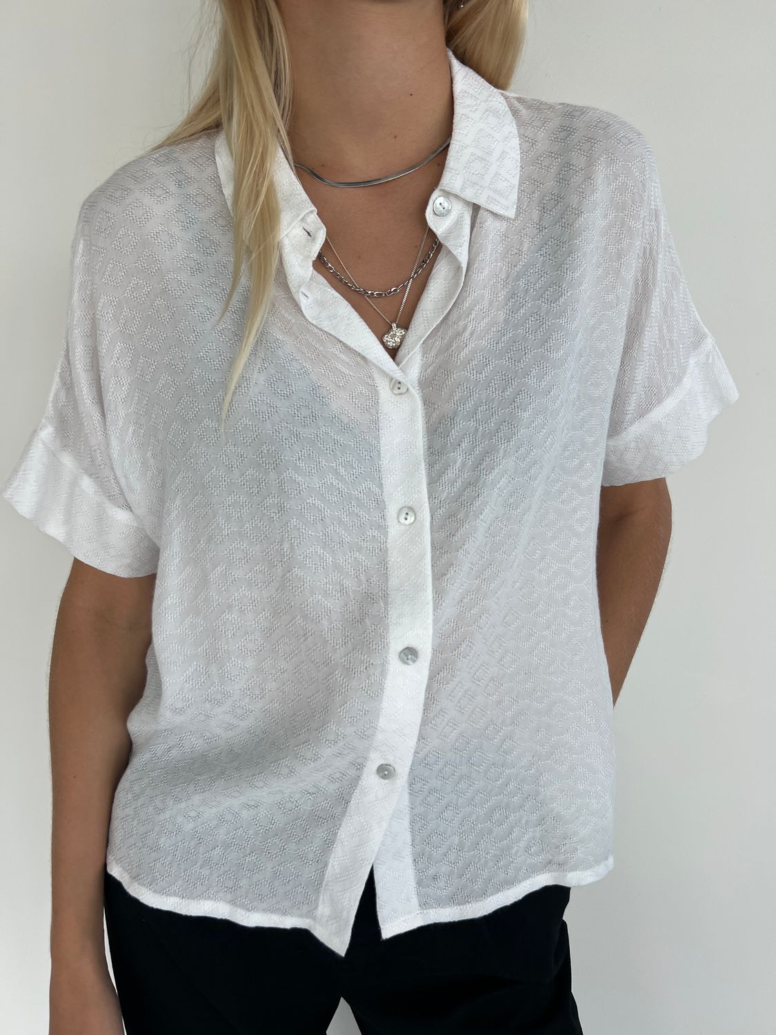 Elisa Blouse Rayon Dobby 0010 white BS5-636