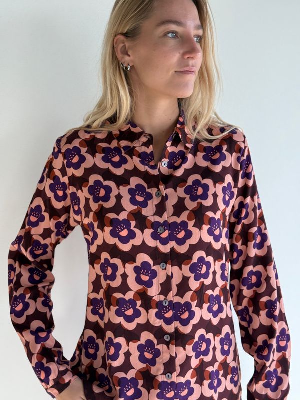 Sissy Blouse Printed Rayon S202 sixties BW5-522