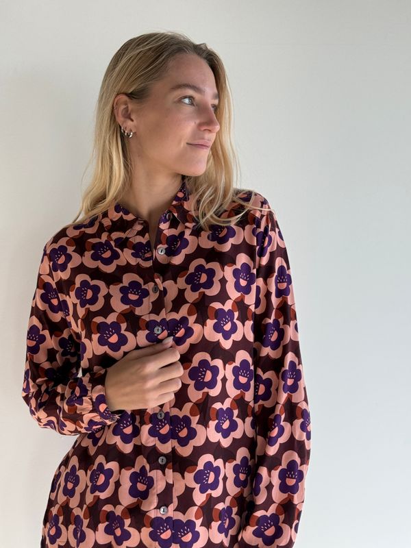 Sissy Blouse Printed Rayon S202 sixties BW5-522