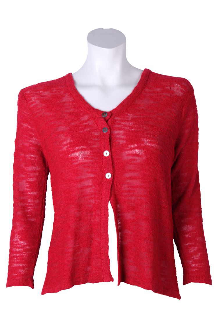 Button Vest Slub B042 cherry BS6-807