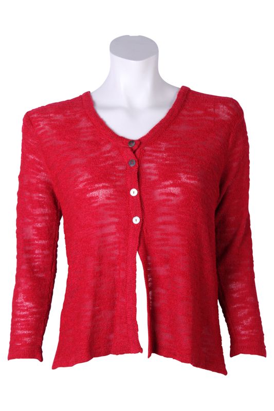 Button Vest Slub B042 cherry BS6-807