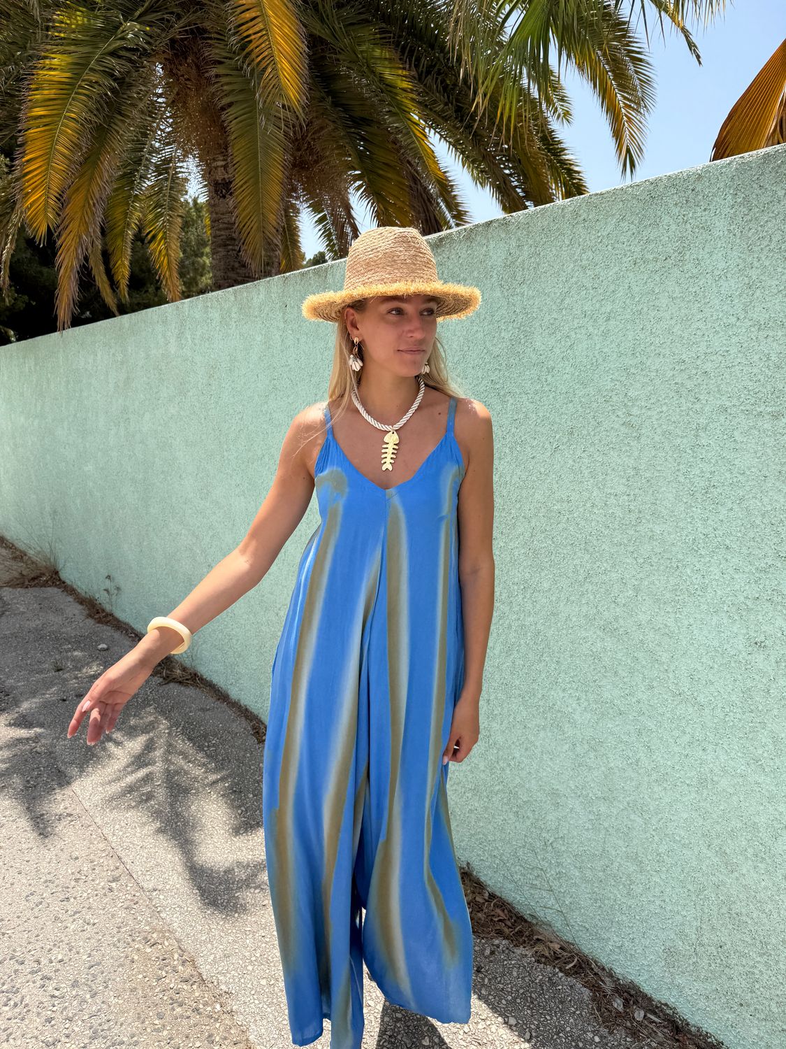 Jumpsuit Abstract 0040 blue BS6-698