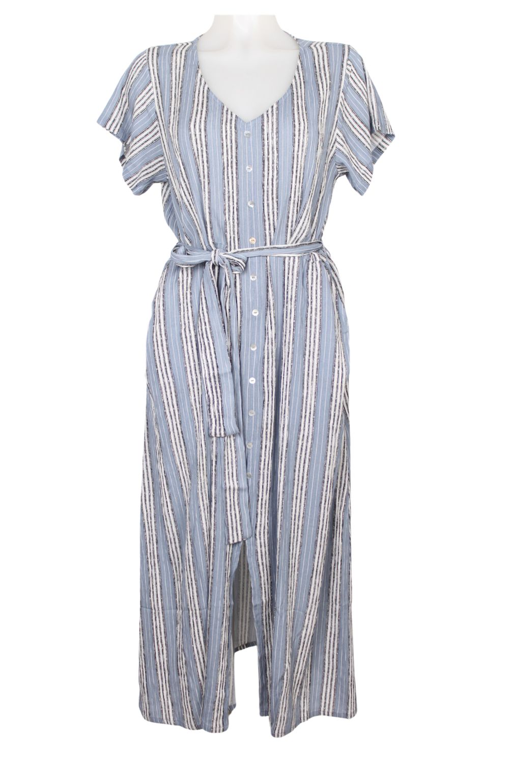 Rosa Dress Cr.Rayon S163 grey stripe BS6-584