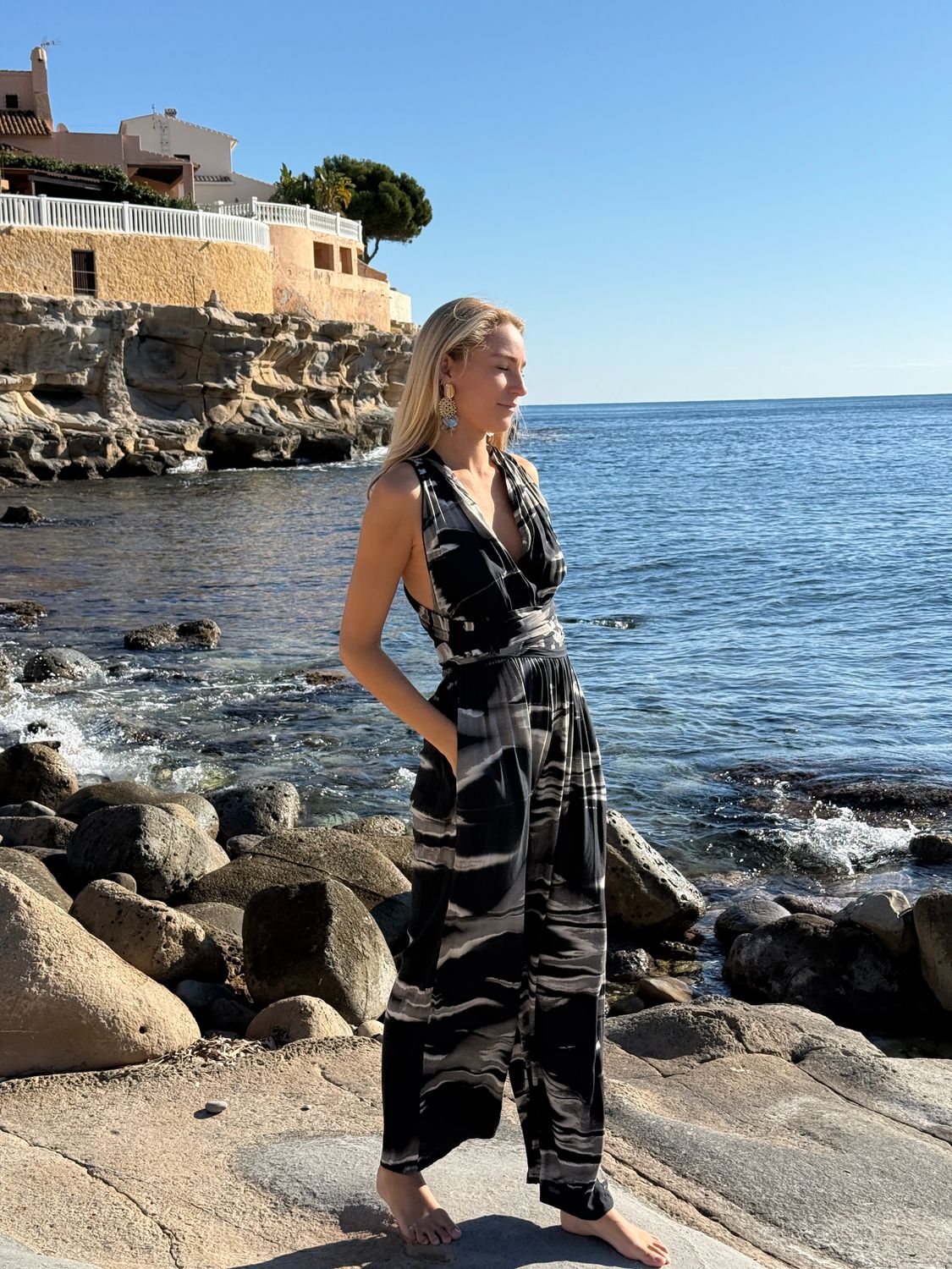 Jumpsuit Baja 0406 black abstract BS6-691