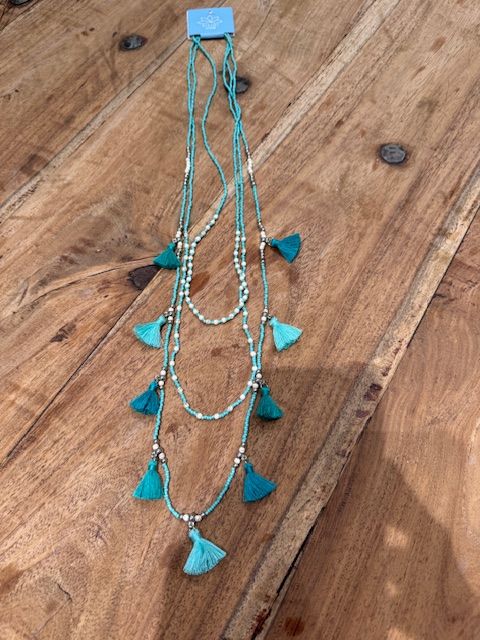 Tassel Necklace 0042 turqoise BS6-BB22