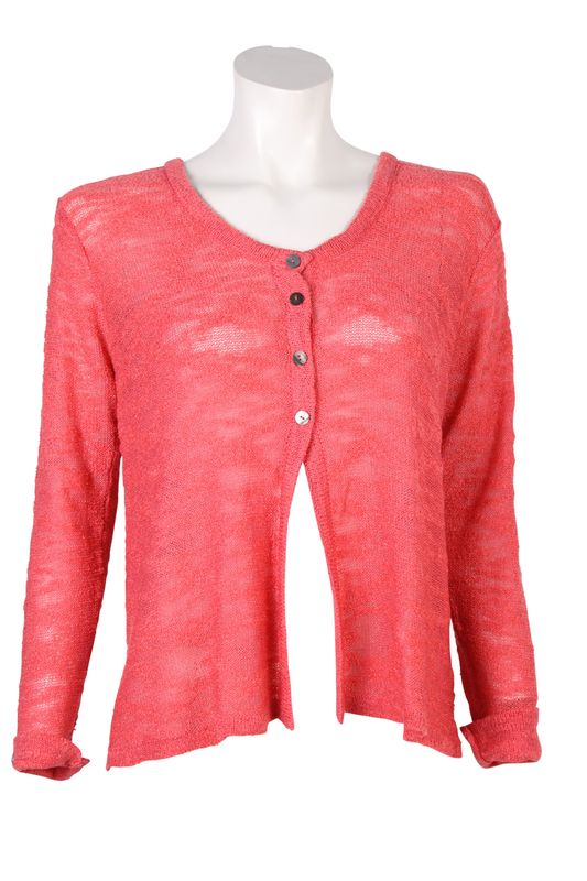 Button Vest Slub B116 coral BS6-807