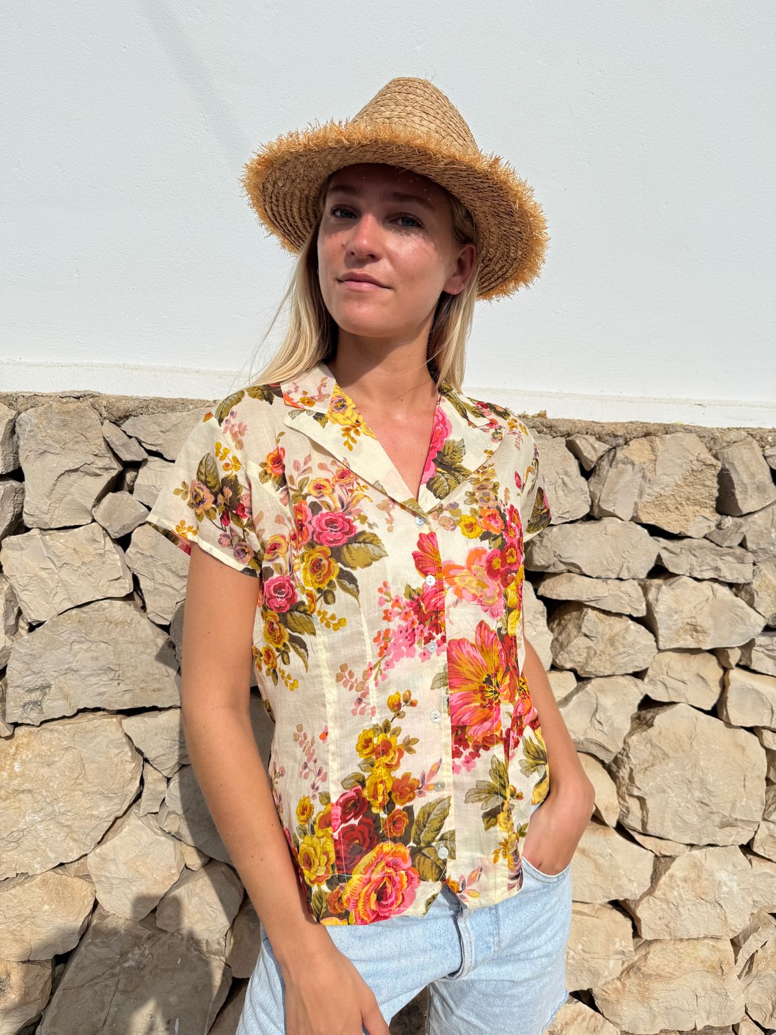 Rever Blouse Cotton Voile + S159 retro rose BS6-545p