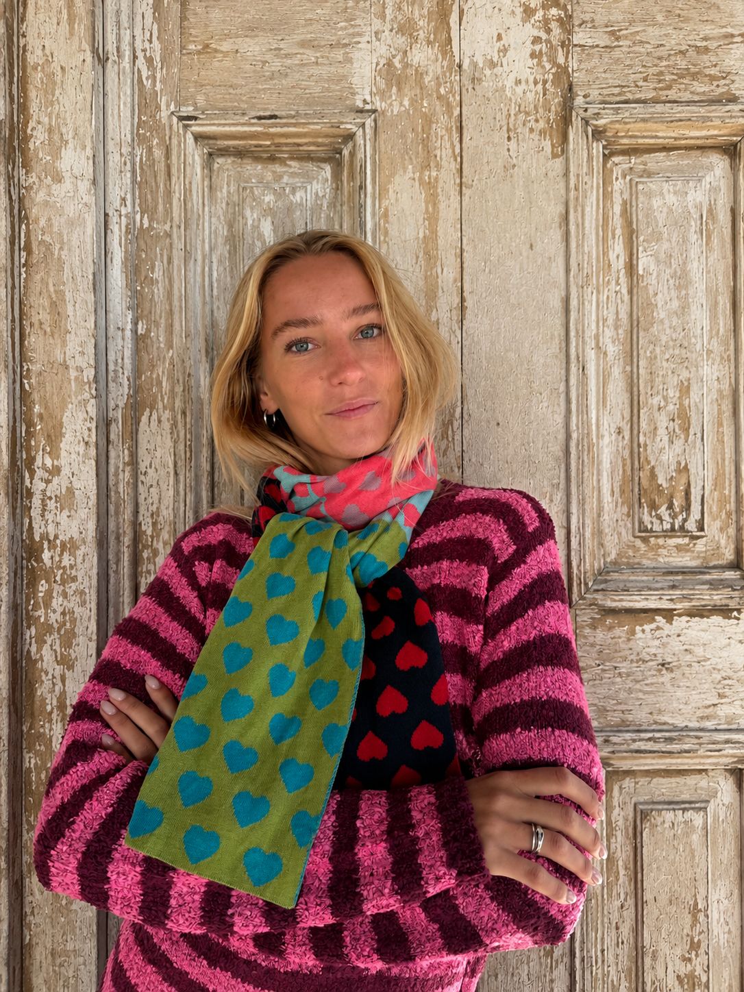 Heart Scarf 0003 multi BW6-883