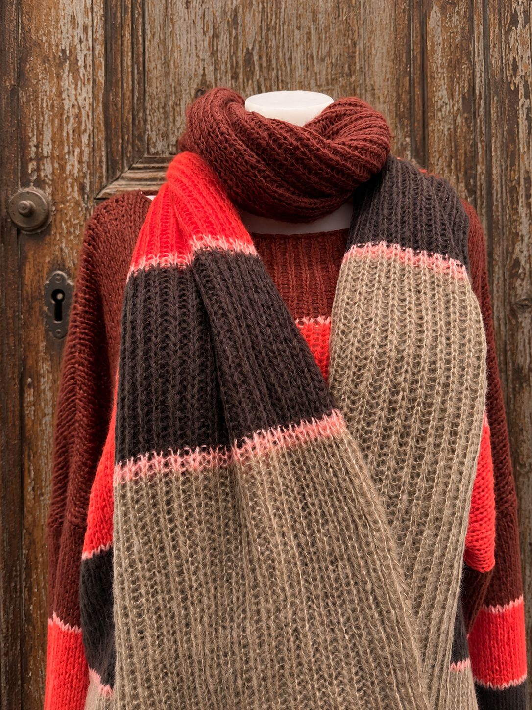 Peru Scarf MH 0230 combi burgundy BW6-859