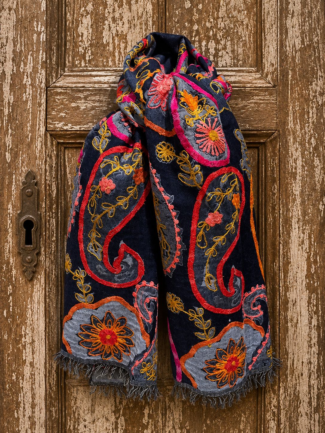Heavy Wool scarf 0024 navy BW6-902