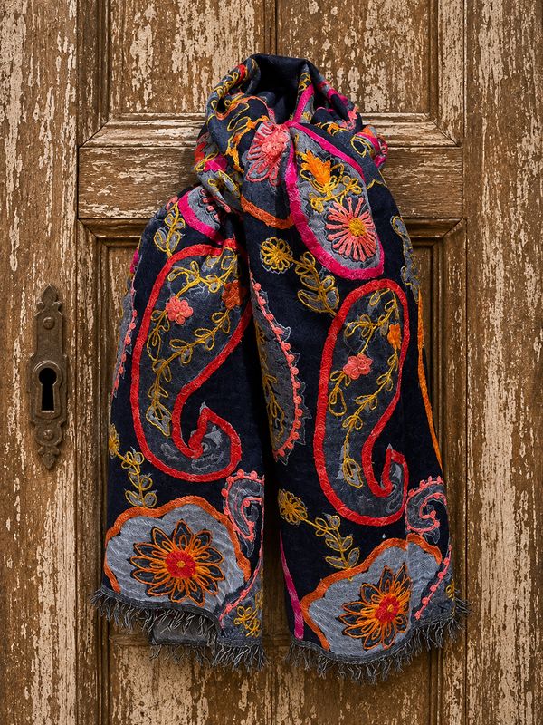 Heavy Wool scarf 0024 navy BW6-902