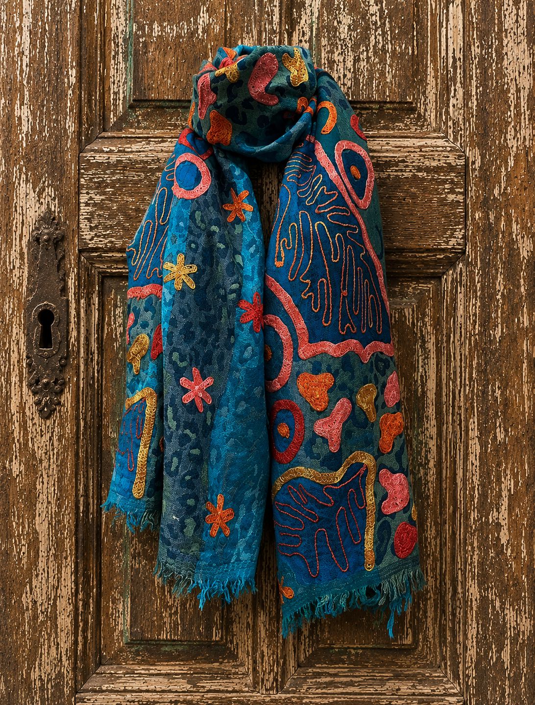 Heavy Wool scarf 0042 turqoise BW6-902