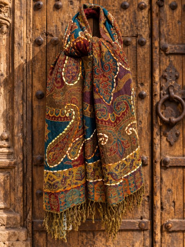 Embr Wool scarf 0039 petrol BW6-900