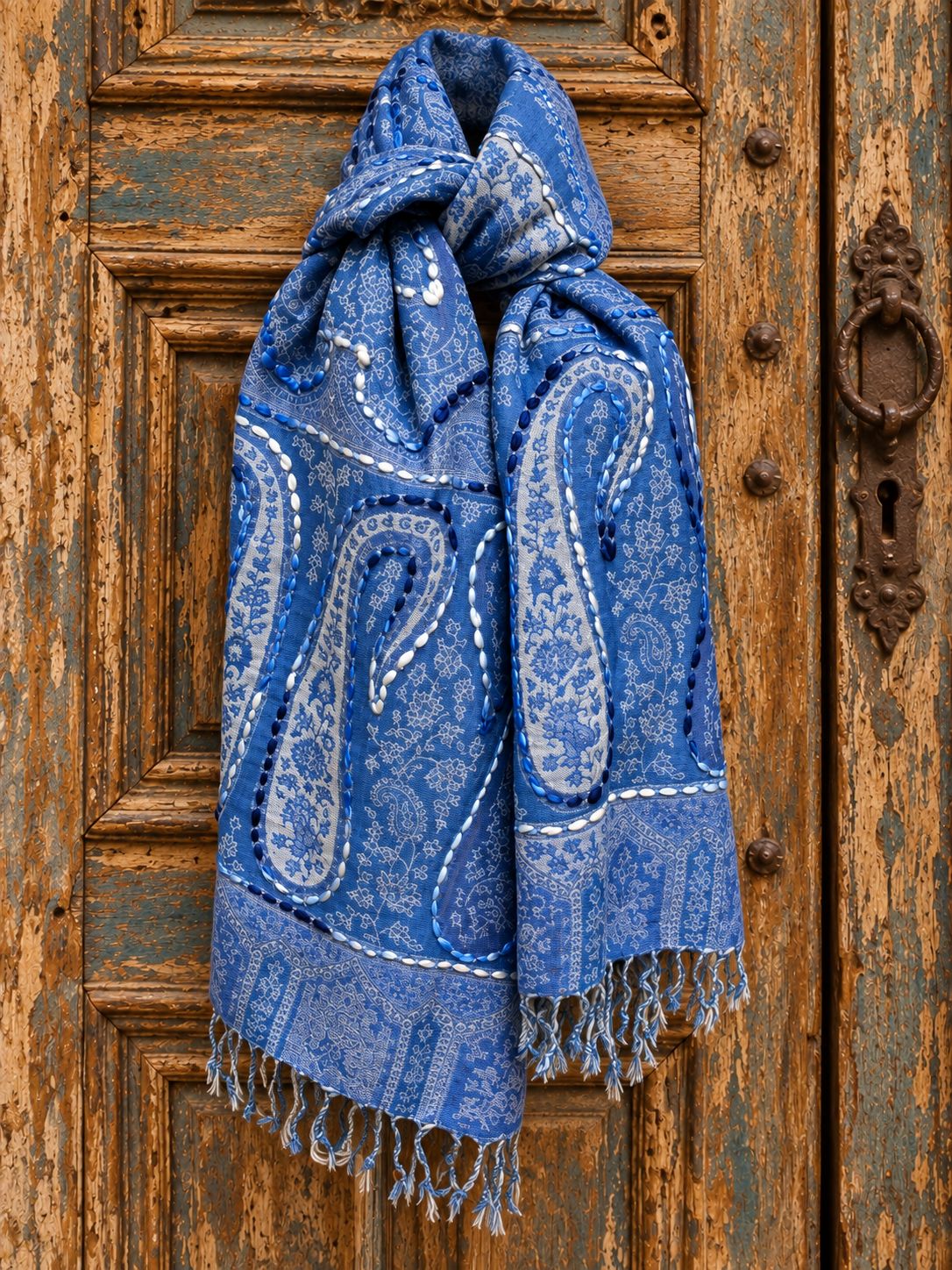 Embr Wool scarf 0040 blue BW6-900