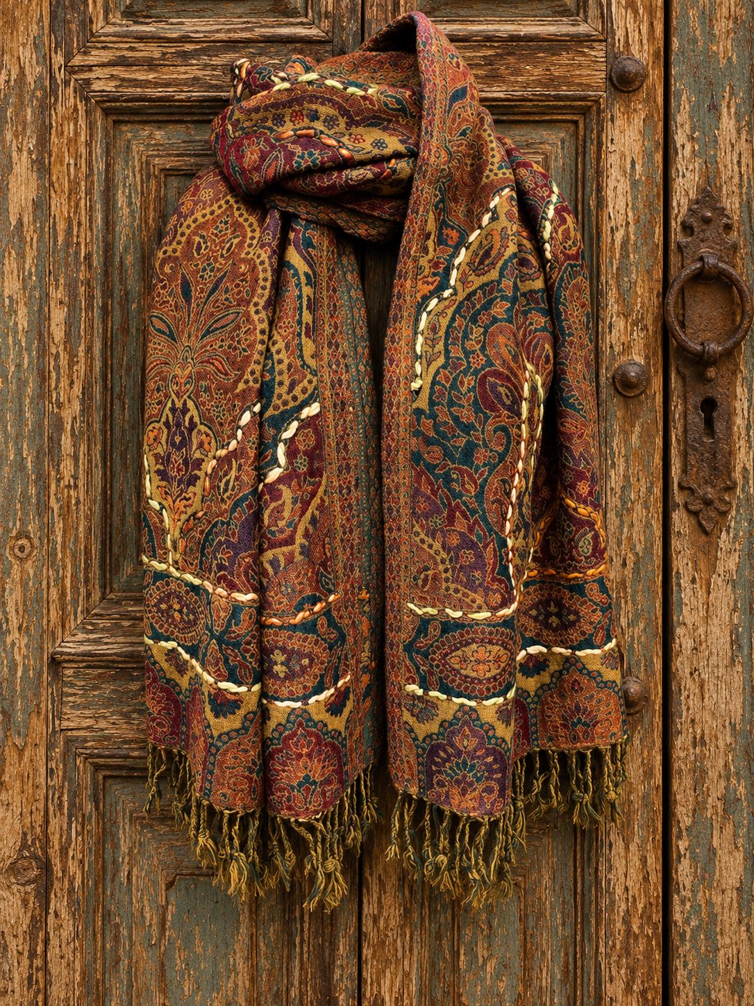 Embr Wool scarf 0073 moss green BW6-900