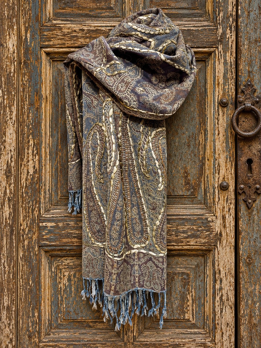 Embr Wool scarf 0095 taupe BW6-900