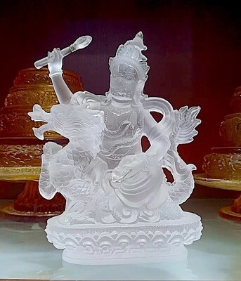 White Dzambhala Liu Li Crystal Statues