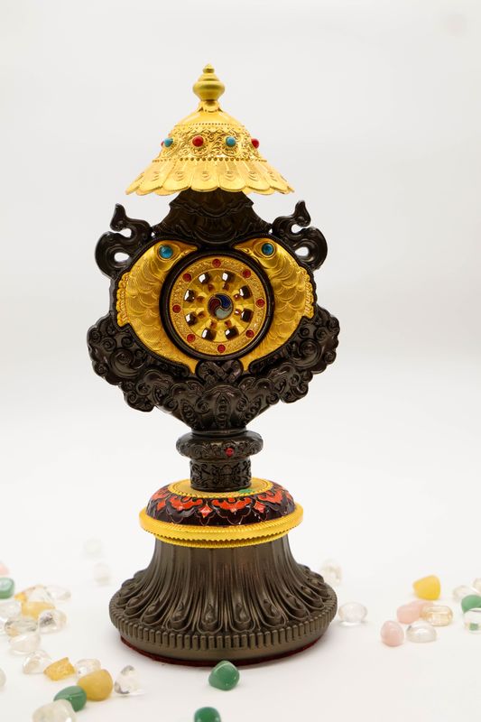 Blessed and Consecrated Auspicious Dharma Wheel Ornament