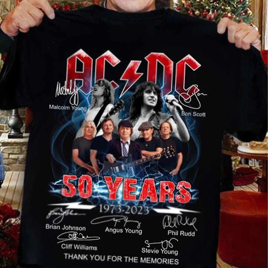 Acdc Shirt Favorite Song Shirt Acdc 50 Years Anniversary Shirt Acdc 50 Years Shirt The Memories Shirt Music Shirt Thank You Shirt