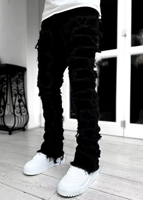 Patched denim Pants