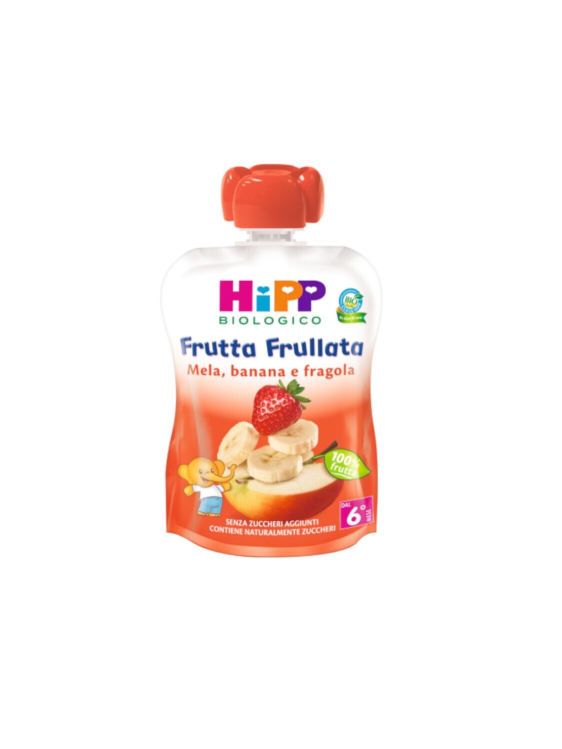 Hipp Frutta Frullata Mela  Banana e Fragola  Confezione da 90g