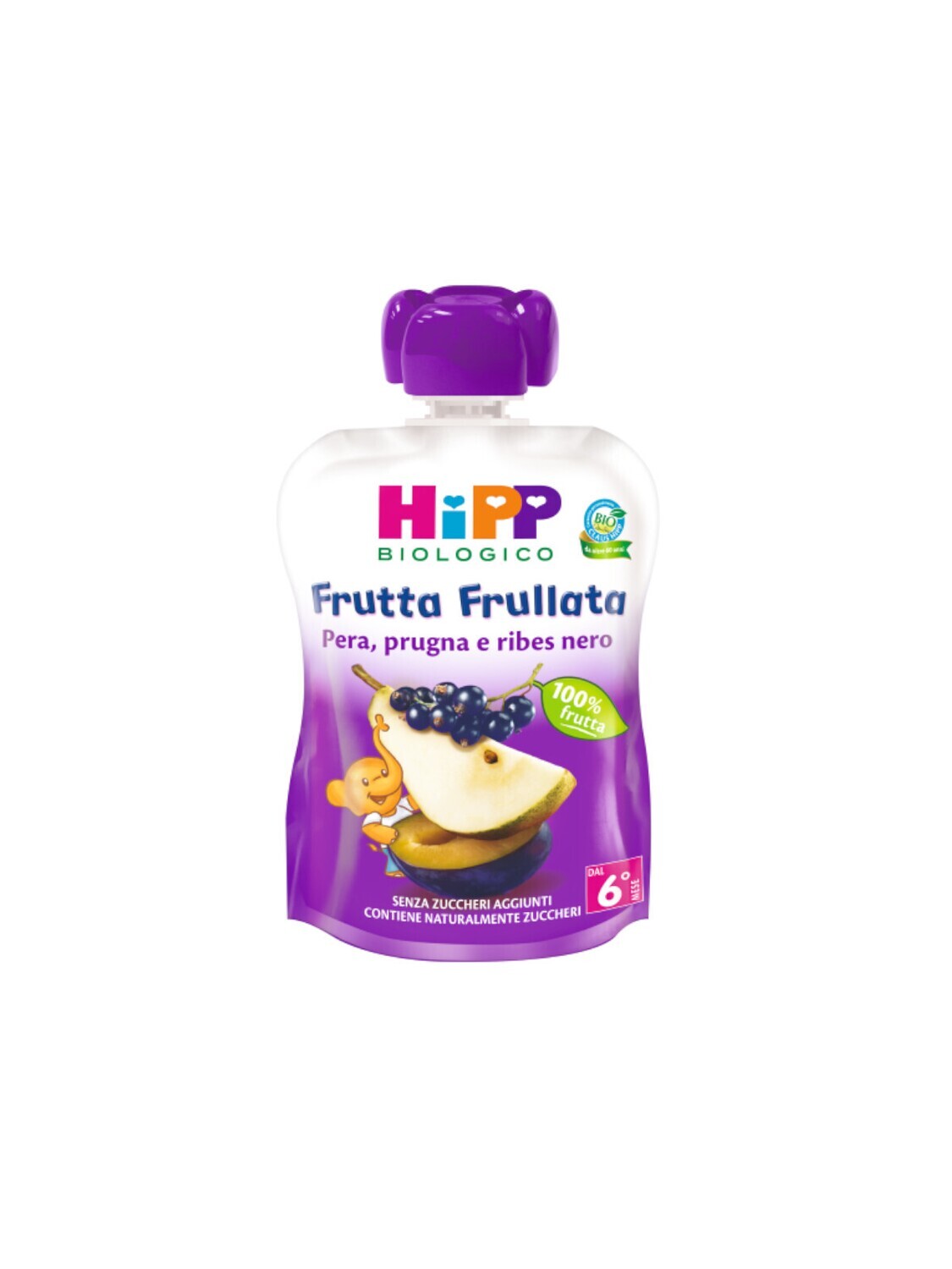 Hipp Frutta Frullata Pera Prugna e Ribes Nero Confezione da 90g