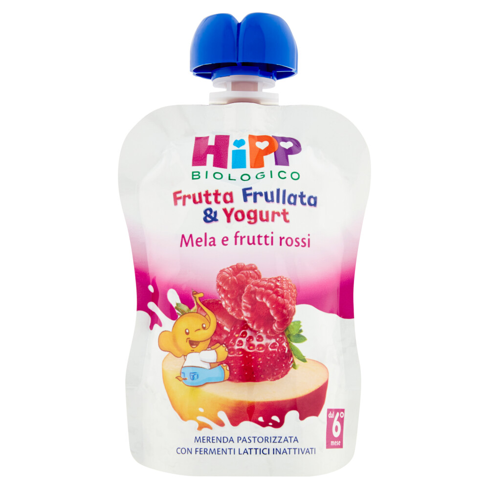 Hipp Frutta Frullata Mela Frutti Rossi e Yogurt Confezione da 90g
