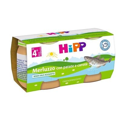 Hipp Omogeneizzato di Pesce Merluzzo con Patate e Carote 2x80g