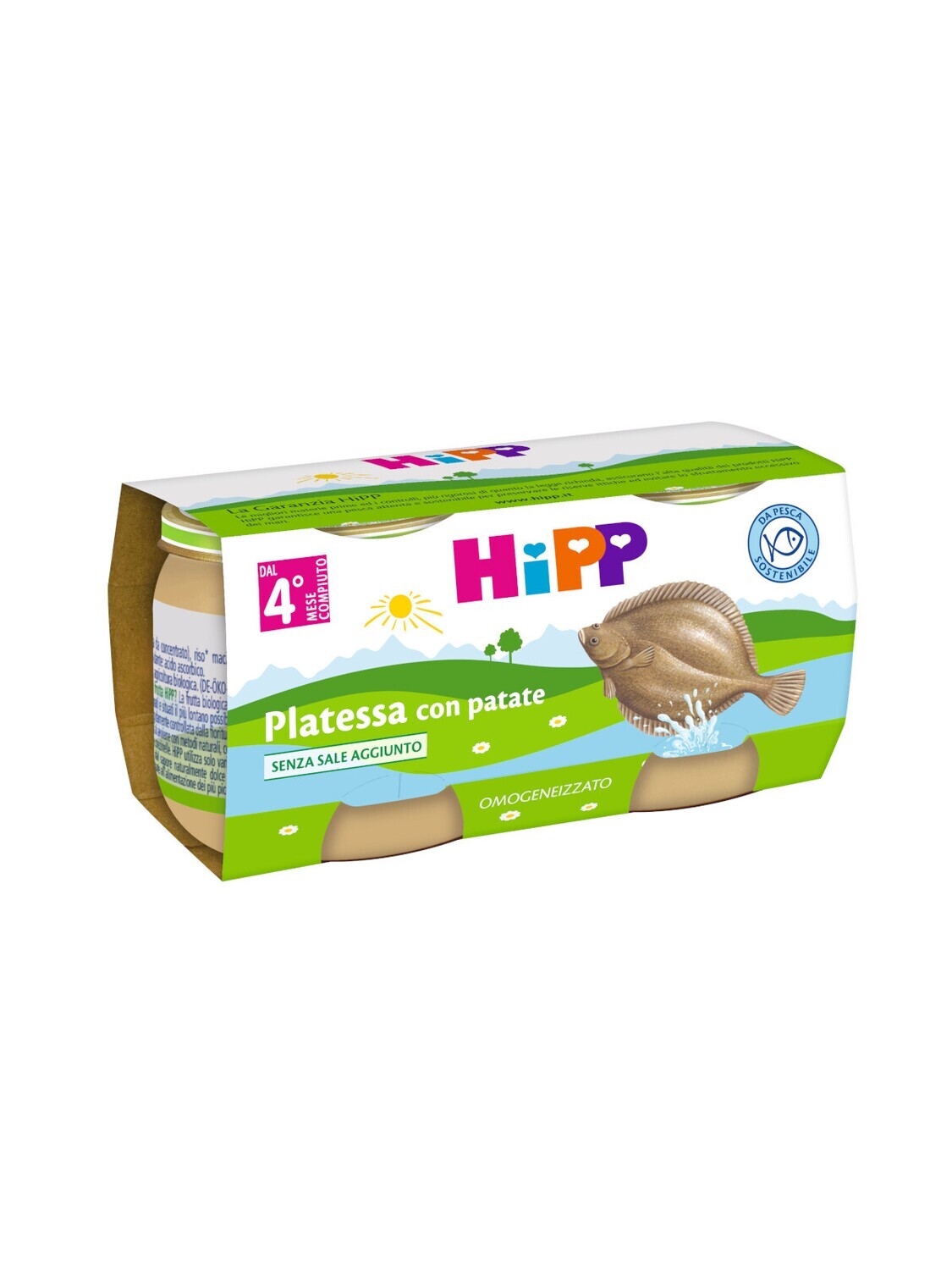 Hipp Omogeneizzato di Pesce Platessa con Patate 2x80g
