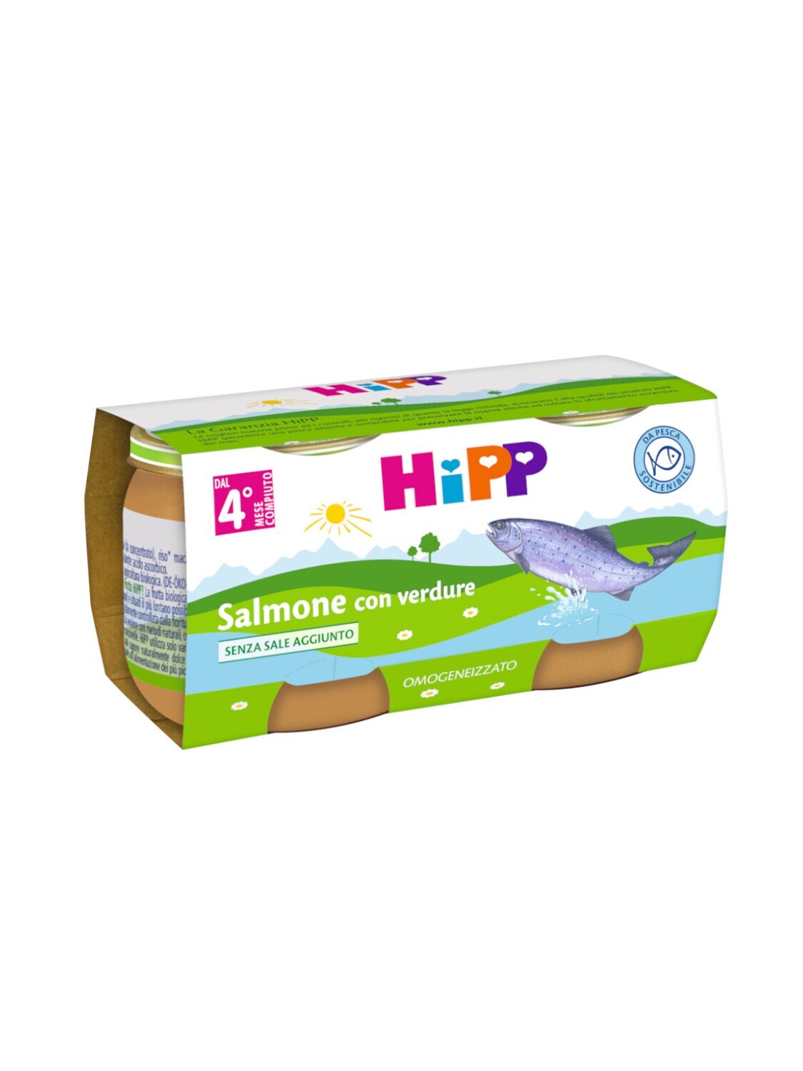 Hipp Omogeneizzato di Pesce Salmone con Verdure 2x80g