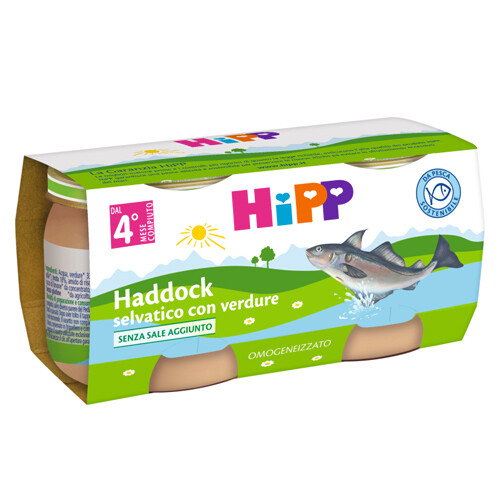 Hipp Omogeneizzato di Pesce Haddock selvatico con Verdure 2x80g