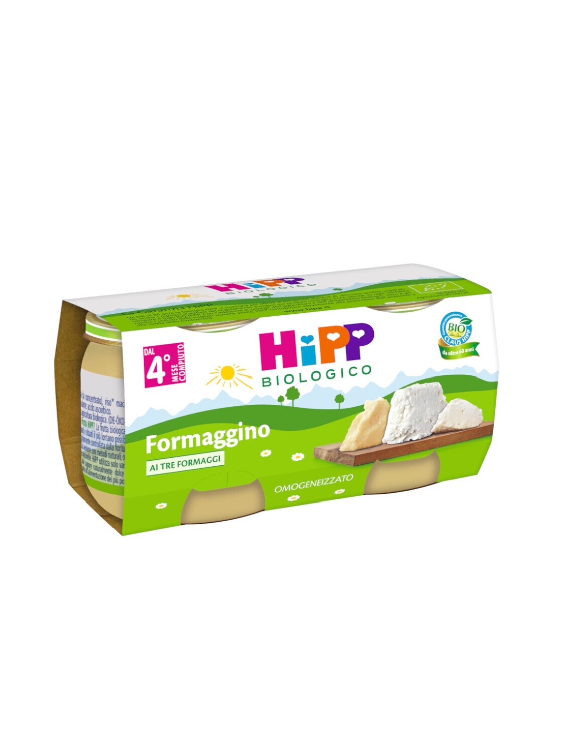 Hipp Omogeneizzato di Formaggino ai tre Formaggi 2x80g