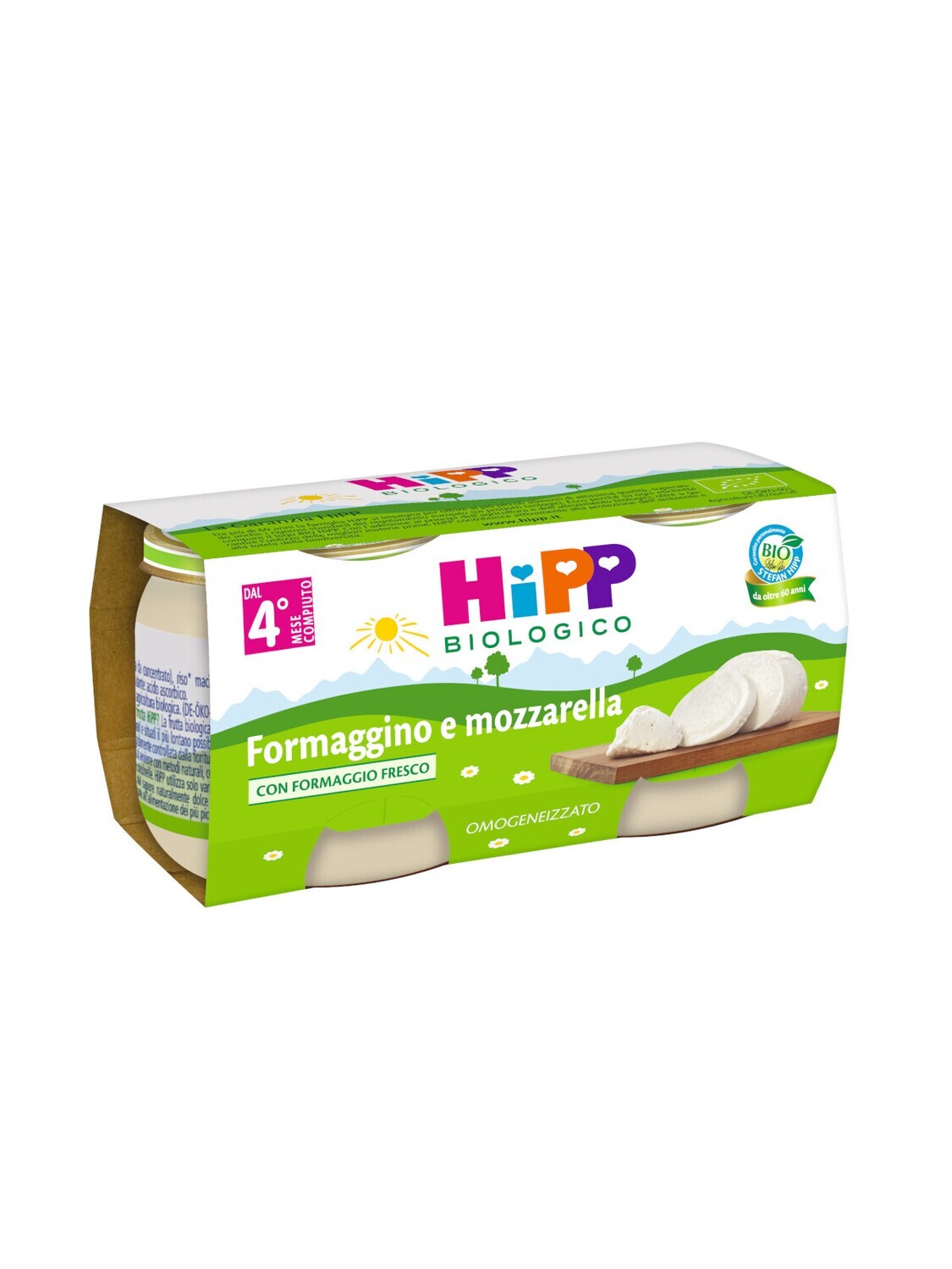 Hipp Omogeneizzato di Formaggino e Mozzarella 2x80g