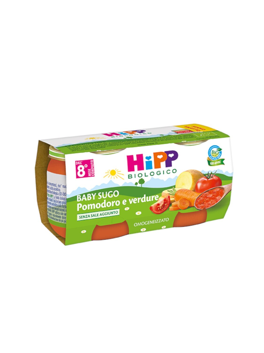 Hipp Omogeneizzato di Sugo Pomodoro e Verdure 2x80g