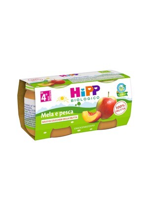 Hipp Omogeneizzato di Frutta Mela e Pesca 2x80g