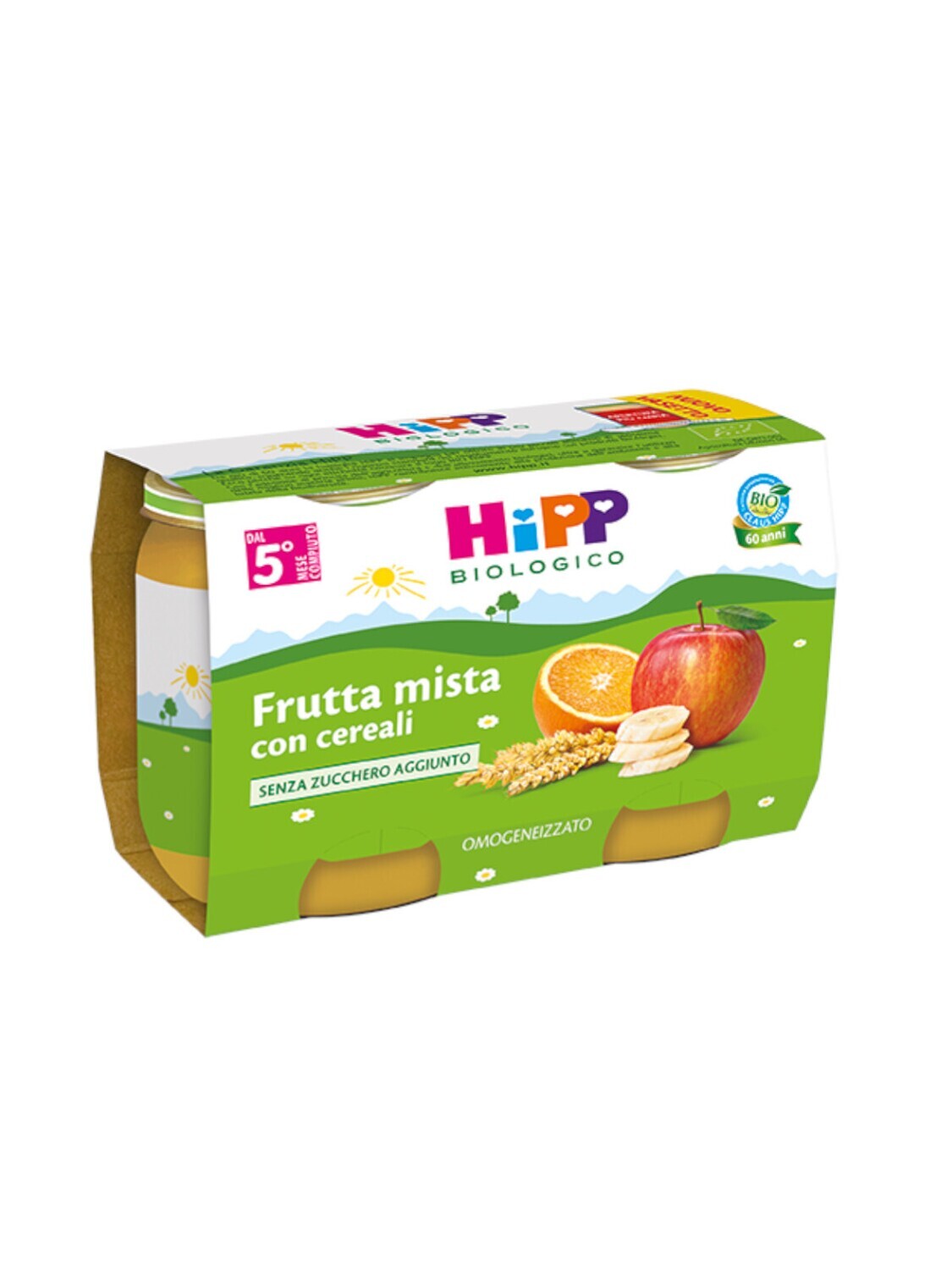 Hipp Merenda di Frutta Mista e Cereali 2x125g