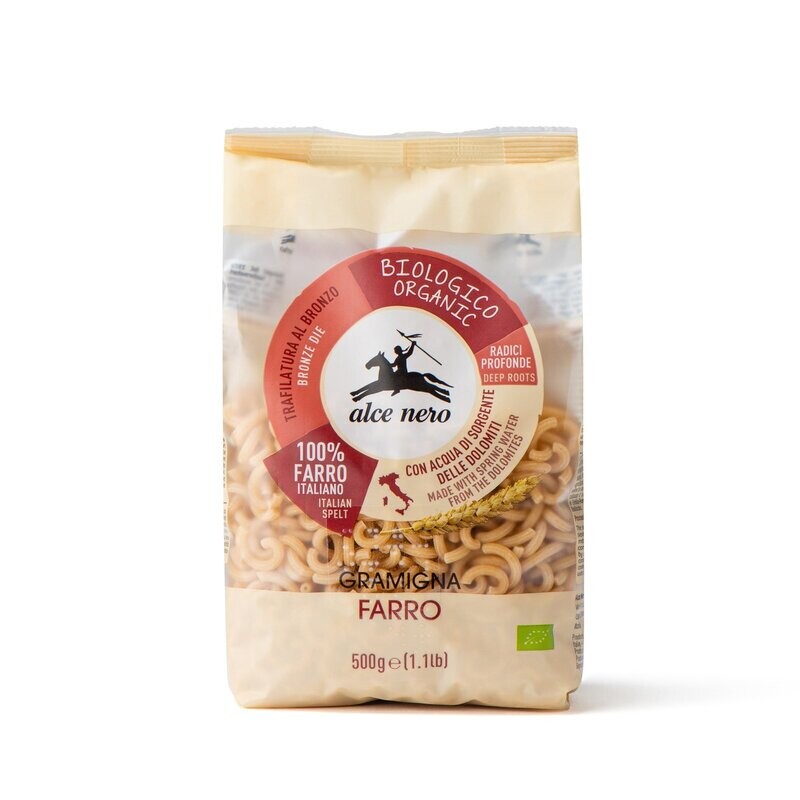 Alce Nero Pasta 100% Farro Gramigna 500g