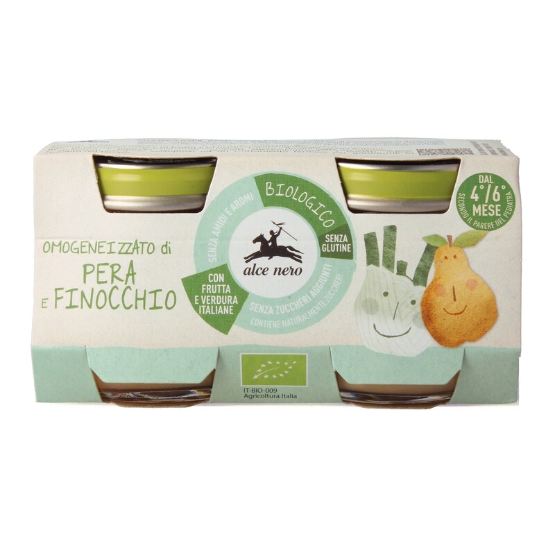 Alce Nero Omogeneizzato di Frutta Pera e Finocchio 2x80g