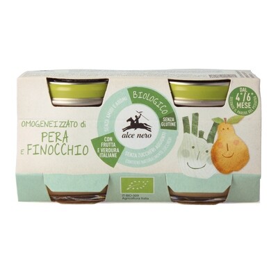 Alce Nero Omogeneizzato di Frutta Pera e Finocchio 2x80g