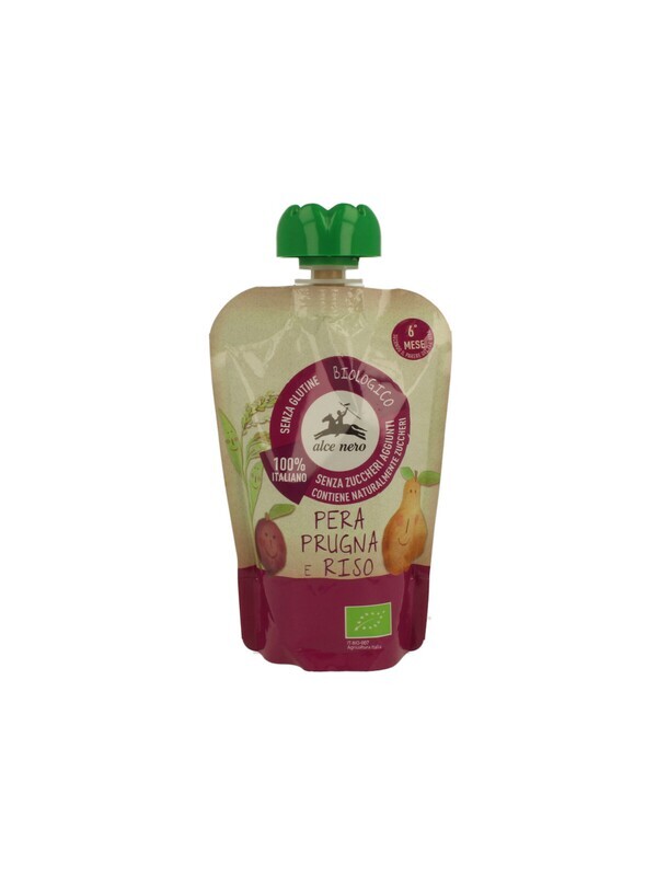 Alce Nero Puree di Frutta Pera Prugna e Riso 100g