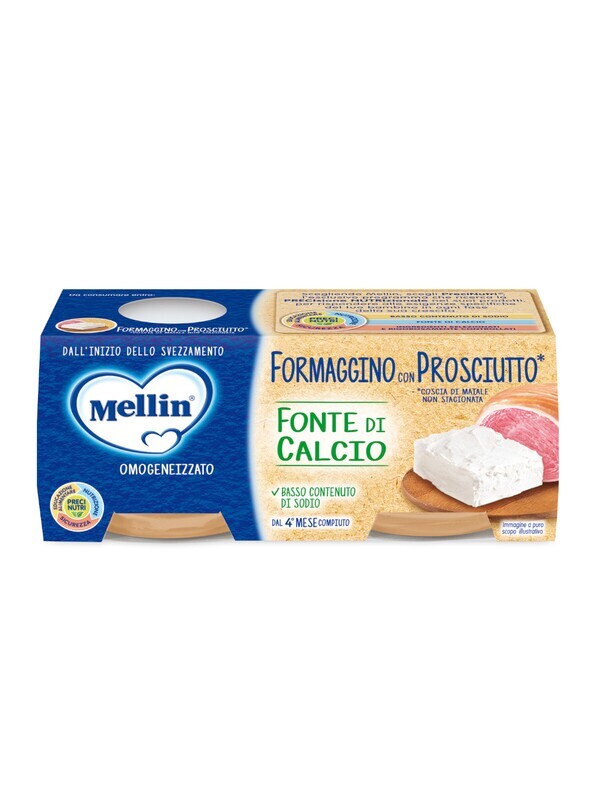 Mellin Omogeneizzato di Formaggino con Prosciutto 2x80g