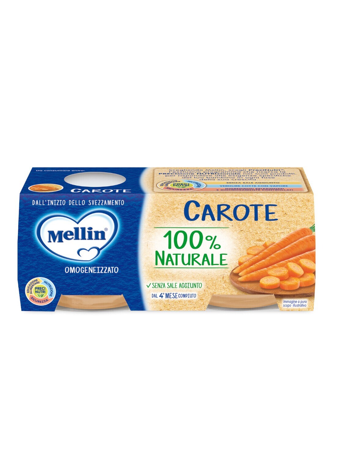 Mellin Omogeneizzato di Verdure Carote 2x80g