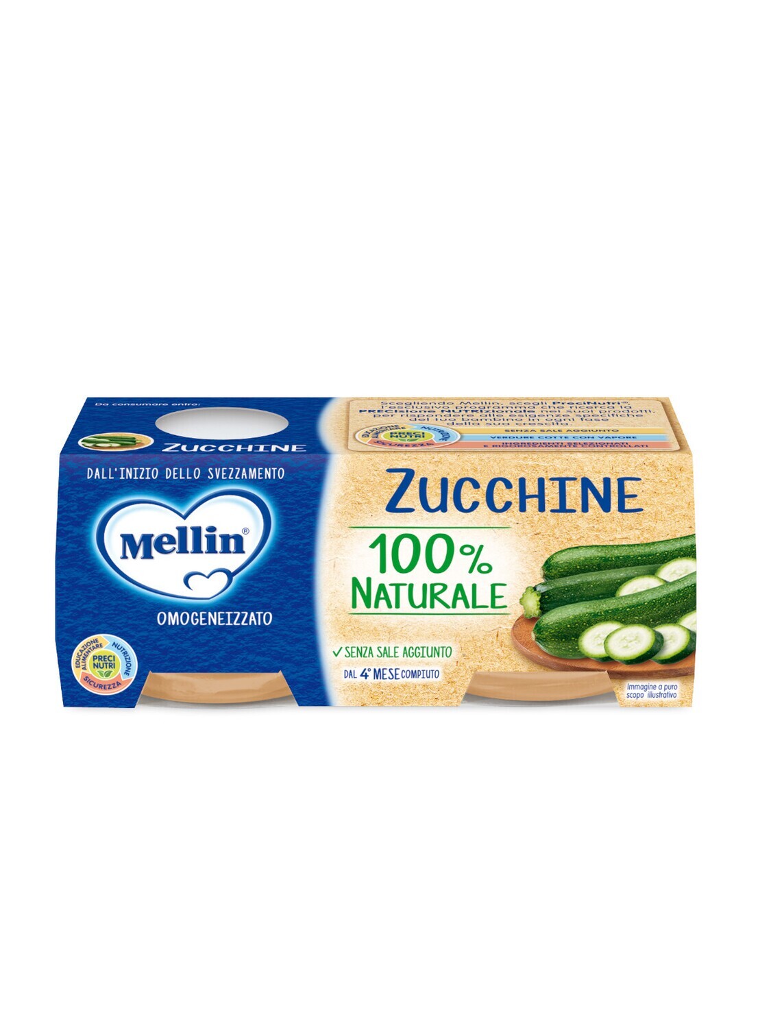 Mellin Omogeneizzato di Verdure Zucchine 2x80g