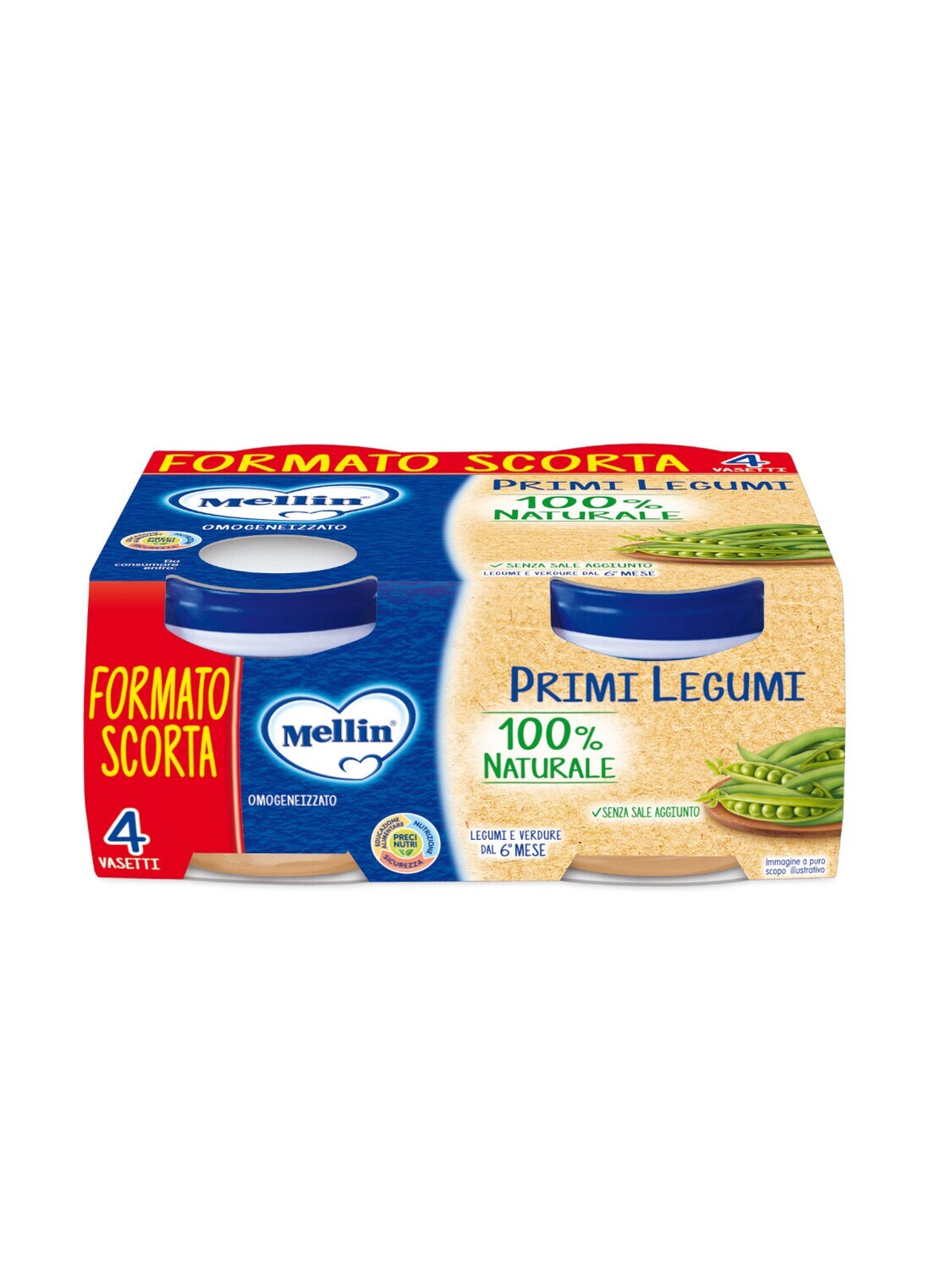 Mellin Omogeneizzato di Verdure Primi Legumi 4x80g